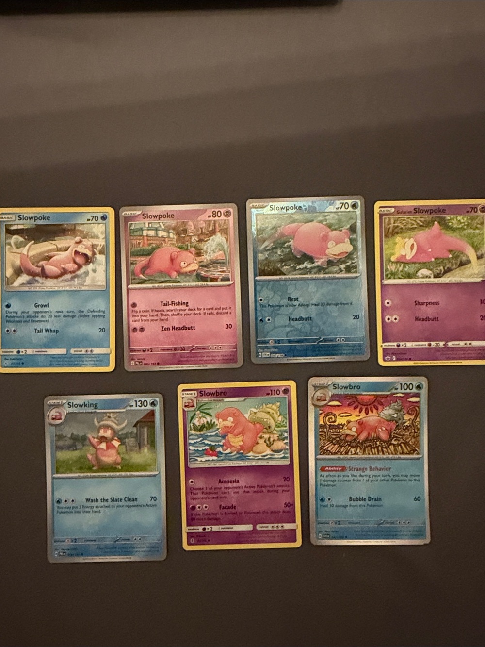 Pokemon Slowpoke, slowbro And Slowking Cards - Pokemon TCG cards